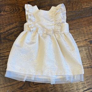 Cat & Jack Shimmering Cream Dress with Ruffle Accents